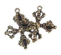 Gatuida 2pcs Vintage Brass Buddhism Pestle Keychain Pendant Unique Cross Charm for Bags Backpacks Car Keys Stylish Keyring Craft Ornament for DIY Gifts and Everyday Use