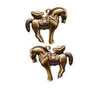 Gatuida 2Pcs Vintage Brass War-horse Keychain Pendant DIY Craft Charms for Car Keys Creative Key Hanging Adornments Chic and Lightweight Accessories Gift