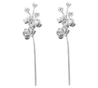 Gatuida 2pcs Vintage Butterfly Orchid Hair Stick Pin Lightweight Brushed Texture Chinese Style Hairpins for Women Elegant Floral Hair Chopsticks for Hanfu Weddings Daily Styling