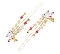Gatuida 2pcs Vintage Chinese Styled Tassel Hairpin Cartoon Fox Design Side Clip Alloy Material for Hair Accessories for Friends Random Color