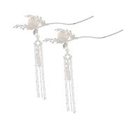 Gatuida 2pcs Vintage Chinese Tassel Hair Sticks Metal Hairpins for Hanfu and Traditional Costumes Retro Moon and Flower Hair Accessories for Women Daily and Special Occasions