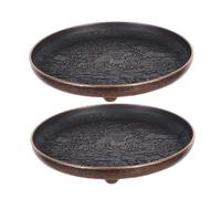 Gatuida 2pcs Vintage Copper Tea Cup Saucers Decorative Metal Tray Holder for Tea and Coffee Cups Heat-resistant Round Coasters with Elegant Embossed Design Compact and Easy to Clean