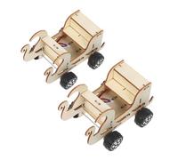 Gatuida 2pcs Voice Controlled DIY Stem Car Kit for Boys Science Engineering Wooden Vehicle Model for Educational Play Enhances Logical Thinking and Mechanical Skills