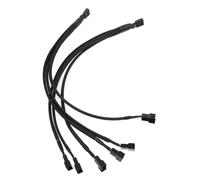 Gatuida 2pcs Way Pwm Fan Splitter Cable to Converter for Desktop CPU Cooling PC Fan Extension Sleeved Pin Connector Compatible with Multiple