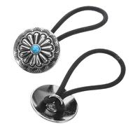 Gatuida 2pcs Western Cowboy Style Hair Ties with Metal and Polyester Fiber, Unique Vintage Design Hair Rope for Women, Tame Unruly Strands, Versatile for Daily Life and Weddings