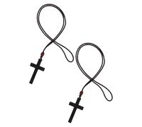 Gatuida 2Pcs Wooden Cross Necklace for Men and Women Hypoallergenic Crucifix Pendant Jewelry Handcrafted Catholic Prayer Necklace for Church Festivals and Daily Faith Expression