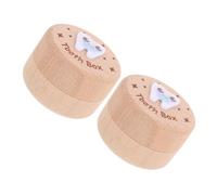 Gatuida 2pcs Wooden Deciduous Tooth Box Boys and Girls Keepsake Box for First Lost Tooth Holder Boy Girl Storage Lid