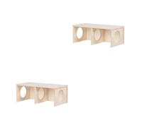 Gatuida 2pcs Wooden Hamster Hideout House for Small Pets with Chewable Material and Two Rooms Featuring See-through Design, Suitable for Winter and Summer Use a Fun Sleeping Cabin