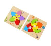 Gatuida 2Pcs Wooden Puzzle Educational Early Learning for Fine Motor Skills Development and Color Recognition Safe Puzzle Gift for Boys and Preschoolers