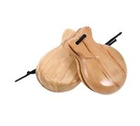 Gatuida 2pcs Wooden Spanish Castanets Hand Percussion Instruments for Rhythm Development Early Childhood Music Therapy Teaching Aid with Rustic Natural Finish