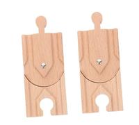 Gatuida 2Pcs Wooden Train Track Replacement Parts DIY Scene Layout Accessories for Building Flexible Railway Enhancing Motor Skills and Creativity