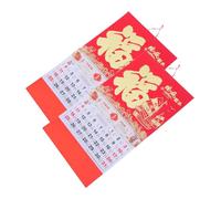Gatuida 2pcs Year Horse Wall Calendar Red Lunar Feng Shui Annual Planner with Monthly Layout and Chinese Zodiac Design for Home Office Decoration