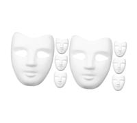 Gatuida 2sets DIY Blank Paper Masks for Painting Unfinished Full Cover Drama Masks Safe and Lightweight Craft for Halloween Masquerade and Creative Fun 4pcs*2