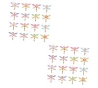 Gatuida 2sets Mixed Color Dragonfly Charms for Jewelry Making DIY Pendant Supplies Easy to Use Durable Craft Accessories 24pcs*2