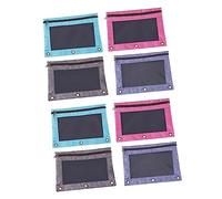 Gatuida 2sets Transparent Document Bags with Zipper Three Hole Loose Leaf Pouches for Organizing Papers for School Office and Travel Lightweight and Deform Resistant 4pcs*2
