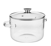 Gatuida 3.5l Heat Resistant Glass Saucepan with Lid and Double Handles, Thickened Base for Easy Handling, Suitable for Stews and Porridges, for Stove and Dining Table Cooking