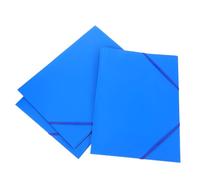 Gatuida 3 Pcs File Folder Document Pouch A4 Plastic Blue Elastic Band Closure Foldable Portable File Organizer for Study Meeting Notes