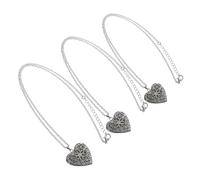 Gatuida 3 Pcs Heart Shape Luminous Pendant Necklace for DIY Essential Oil Diffuser Hollow Out Solid Holder Case with Glow in Dark Feature Mixed Color Copper Charm for Women Gifts