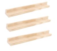 Gatuida 3 Pcs Natural Wood Letter Tile Holders for Crafts DIY Display Versatile Wooden Racks for Dominoes Mahjong and Board Games Elegant Minimalist Design for Home and Office