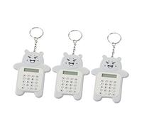 Gatuida 3 Pcs Portable Mini Calculator Keychain Cute Cartoon Bear Design Lightweight Pocket Calculator Keyring for Students and Office Random Style with Simple Key Holder Function