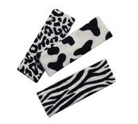 Gatuida 3 Pieces Black and White Zebra Print Elastic Headbands for Women, Wide Knitted Hairbands Stretch Hair Wraps for Makeup, Face Washing, and Exercise Accessories
