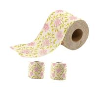 Gatuida 3 Rolls Floral Printed Toilet Roll Paper with Rose Pattern Bamboo Pulp Creative Design Cute and Practical Hand Towel Napkins for Bathroom Decor Holiday Party Favor Ample Quantity