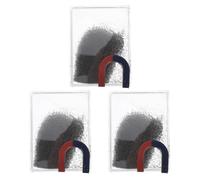 Gatuida 3 Sets Iron Filings Box Iron Powder with Horseshoe Magnet Magnetic Field Demonstration Tool Physics Electromagnetism Teaching Instrument