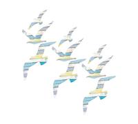 Gatuida 3 Sets Mediterranean Style Wooden Seagull Wall Hanging Coastal Bird Plaques for Beach House Decor Natural Wood Material Elegant Nautical Wall Art for Living Room Bedroom Dining