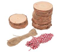 Gatuida 30 Pcs Unfinished Wood Circles Wood Chips for Decoration Wooden Slices Round for Crafts Ornaments for Painting Unfinished Slices with Hole Craft