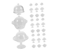 Gatuida 30 Sets Transparent Mini Dessert Cups for Dollhouse Scenes Small Reusable Snack Containers Detailed Plastic Miniature Pots for Displaying Tiny Cakes Puddings and Crafts