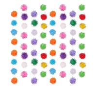 Gatuida 300Pcs Soft Pom Pom Cat Bulk 3Cm Small Plush Crinkle Balls for Indoor Kitten Interactive Play, Pounce and Chase Training Enrichment
