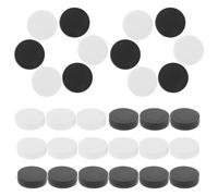 Gatuida 30pcs Backgammon and Checkers Pieces Set, 2.5cm Glossy Black and White Plastic Checker Pieces for Board Games, Universal Replacement Game Counters for Family and Travel Use