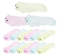 Gatuida 30Pcs Glow Dark Miniature Worm Figurines Resin Mini Desk Decor for Micro Landscape Terrarium Indoor Outdoor Decoration with Blue Green Purple Small