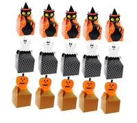 Gatuida 30pcs Halloween Candy Case Cake Storage Box Ghost Black Cat Pumpkin Designs, Party Treat Packaging for Baking and Sweets