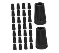 Gatuida 30pcs Hiking Stick Caps Rubber Walking Pole Tips Replacement Heavy Duty Shock Absorbing Trekking Ferrules Non Slip Round Ends for Stability Rocky Trails