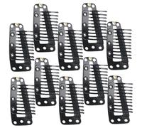 Gatuida 30Pcs Metal Snap Wig Clips for Hair Extensions Portable Hairpiece Clips Durable and Comfortable Wig Pins for Securing Hair Wefts and Berets Black