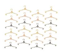 Gatuida 30pcs Miniature Metal Doll Clothes Hangers Vintage Style Dollhouse Wardrobe Organizers Antique Gold Rose Gold for Doll Garment Storage and Elegant Decor