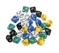 Gatuida 30pcs Place Value Dice Multi Sided Game Dice for Party Board Games Reusable Plaything for Entertainment