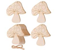 Gatuida 30pcs Unfinished Cartoon Mushroom Wood Slices for DIY Crafts Smooth Natural Wooden Cutouts for Painting Hanging Ornaments for Nursery Birthday Valentine Day Decoration