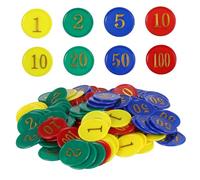 Gatuida 320pcs Plastic Poker Chips for Party Game Props Learning Counters with Number Denominations Abs Material Lightweight and Portable Multipurpose Math Counting and Game Tokens