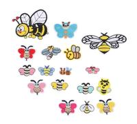 Gatuida 34pcs Bee Cartoon Embroidered Cloth Patches Applique for Clothes DIY Craft Applique for Dresses Bags Jeans Hats Shoes Scrapbooking Creative Sewing Accessories