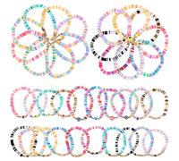 Gatuida 36Pcs Colorful Polymer Clay Bohemian Summer Beach Jewelry Lightweight and Durable Wristlet Decor for Women for Every Outfit