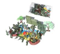 Gatuida 37pcs Military Scene with Soldiers Tanks Aircraft Artillery DIY Imaginative Play for Boys and Educational Sand Table Model Kit for Creative Role-playing
