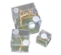 Gatuida 3pcs Acrylic Jumping Spider Feeding Box Humidifier and Feeding Port Small Insect Habitat Cage for Reptiles Breeding Box for Florida Jumping Spiders