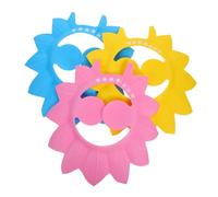 Gatuida 3pcs Adjustable Shower Cap Leaves Shape Bathing Ear Protector Hair Washing Shield for Blue Pink Yellow Lightweight Bath Visor