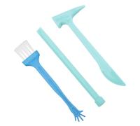 Gatuida 3pcs Archaeological Digging Tool Set with Plastic Hammer, Brush, for Gemstone Excavation and Educational Science Play
