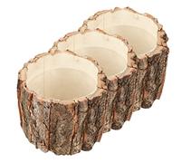 Gatuida 3pcs Bark Flower Bucket Wood Log Planter for Home Decor for Indoor Outdoor Use As Artificial Tree Stump Vase