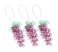 Gatuida 3pcs Beaded Grape Cluster Ornament Acrylic Hanging Fruit Decoration Purple for Wine Party Kitchen Home Décor