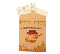 Gatuida 3Pcs Beeswax Food Wraps Reusable Sustainable Natural Wax Sheets for Fresh Keeping Sandwich Packaging Kitchen Storage and Fridge Organization