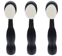 Gatuida 3pcs Black Long Handle Facial Cleansing Brush Set with Self-standing Design, Deep Exfoliating Face Wash Brush for Gentle Pore Cleaning and Daily Skincare Use